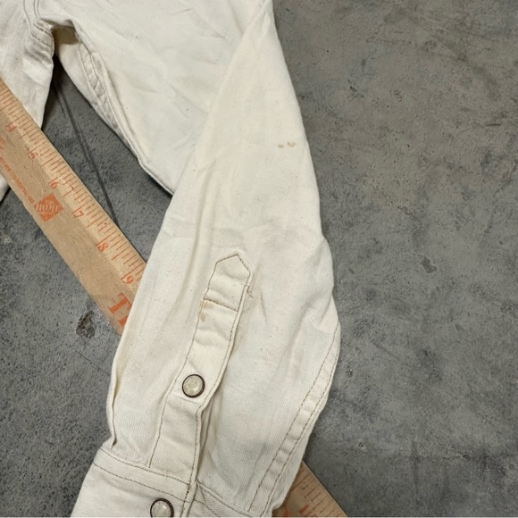 Faherty Out West Shirt ivory western pearl snap shirt Women’s Sz S - Picture 6 of 8